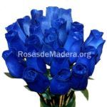 Rosa azul oscuro de madera
