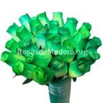 Rosa verde de madera