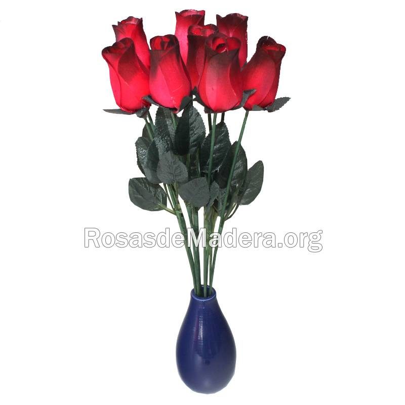 Rosa grande roja - Rosas y flores de madera