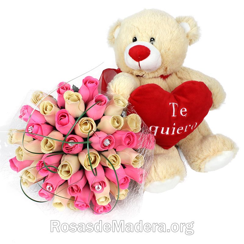 Oso de peluche de rosas hot sale
